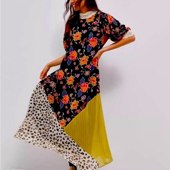 Anthropologie Dresses & Skirts - Anthropologie Verb Soniya Lace Trim Patchwork A-Line Maxi Dress Final Sale ❤️NWT
